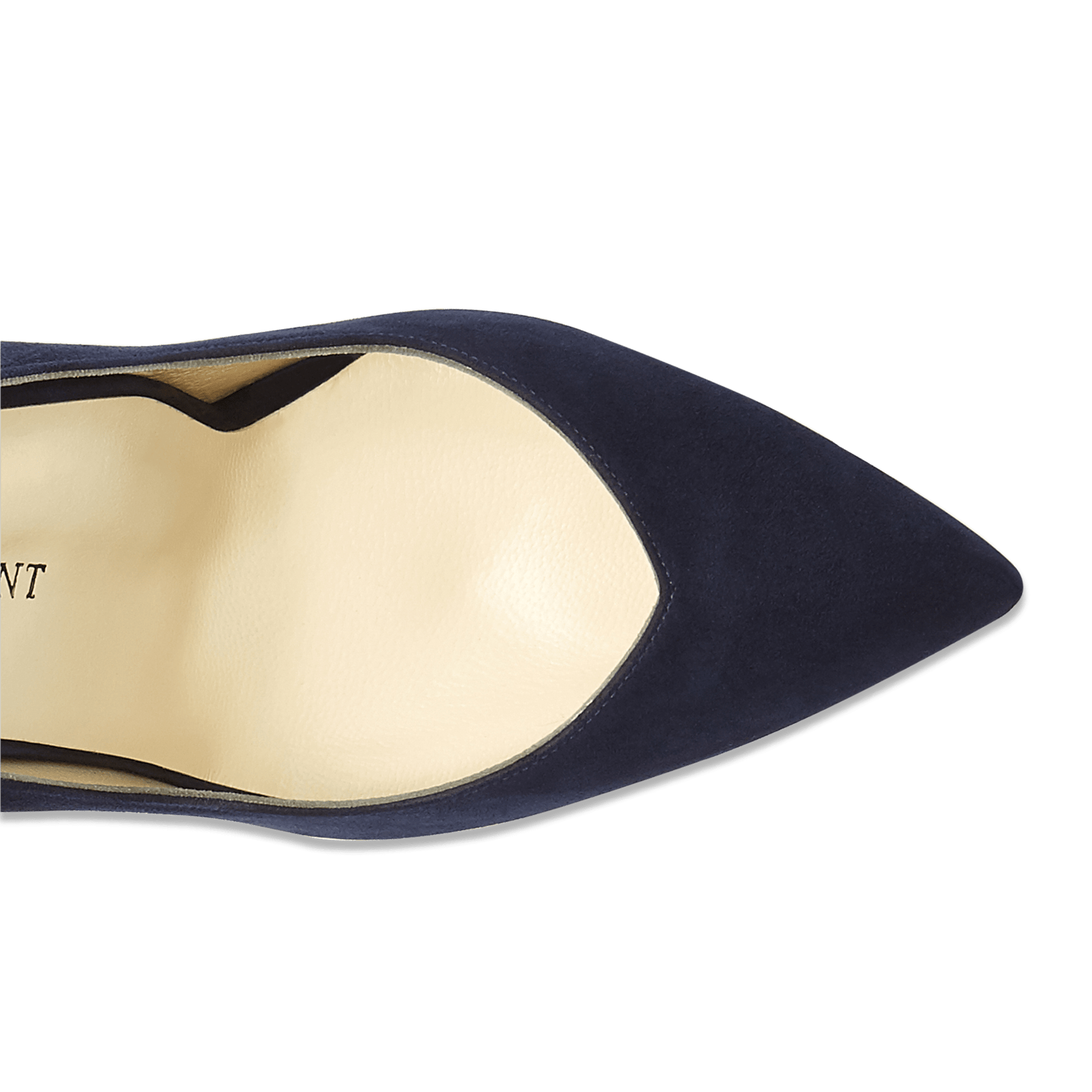 85mm Italian Made Pointed Toe Pump in Navy Suede