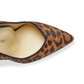 100m Italian Made Pointed Toe Pump in Chocolate Leopard Hair Calf