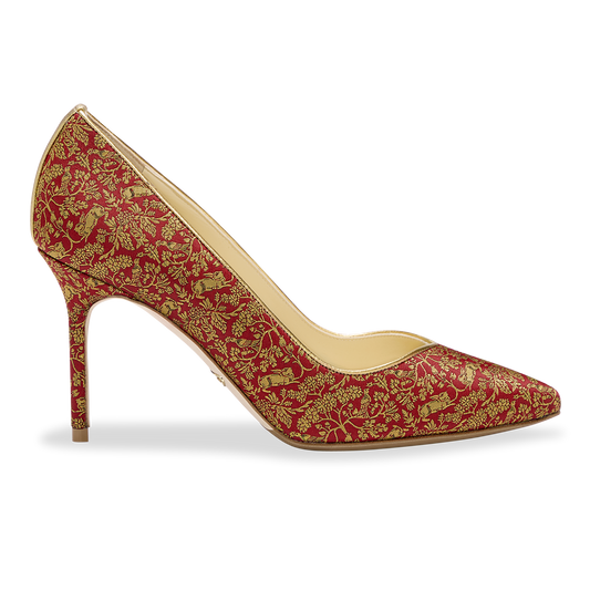 Perfect Pump 85 in Bright Red Rabbit Jacquard