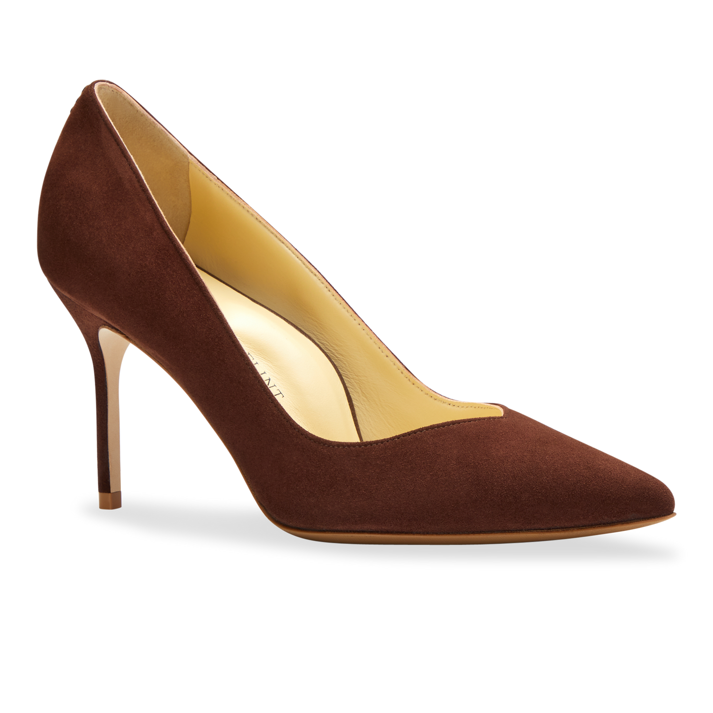 85mm Italian Made Pointed Toe Pump in Espresso Suede