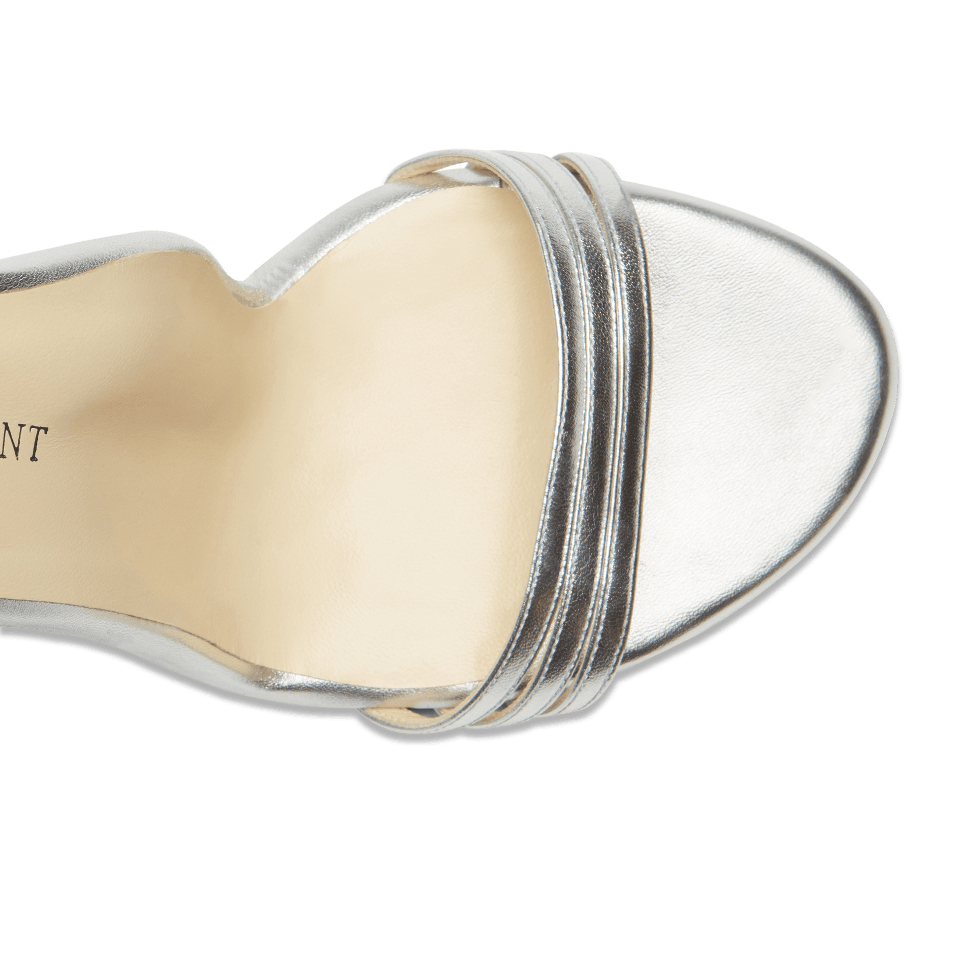 100mm Italian Made Round Toe Perfect Sandal in Silver Nappa