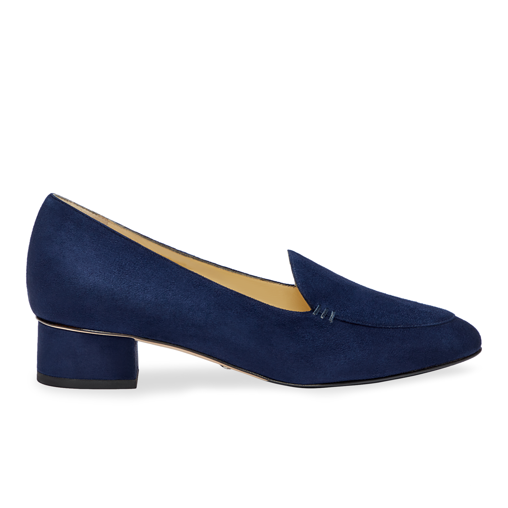 30mm Italian Made Rosie Flat in Navy Suede