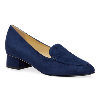 30mm Italian Made Rosie Flat in Navy Suede