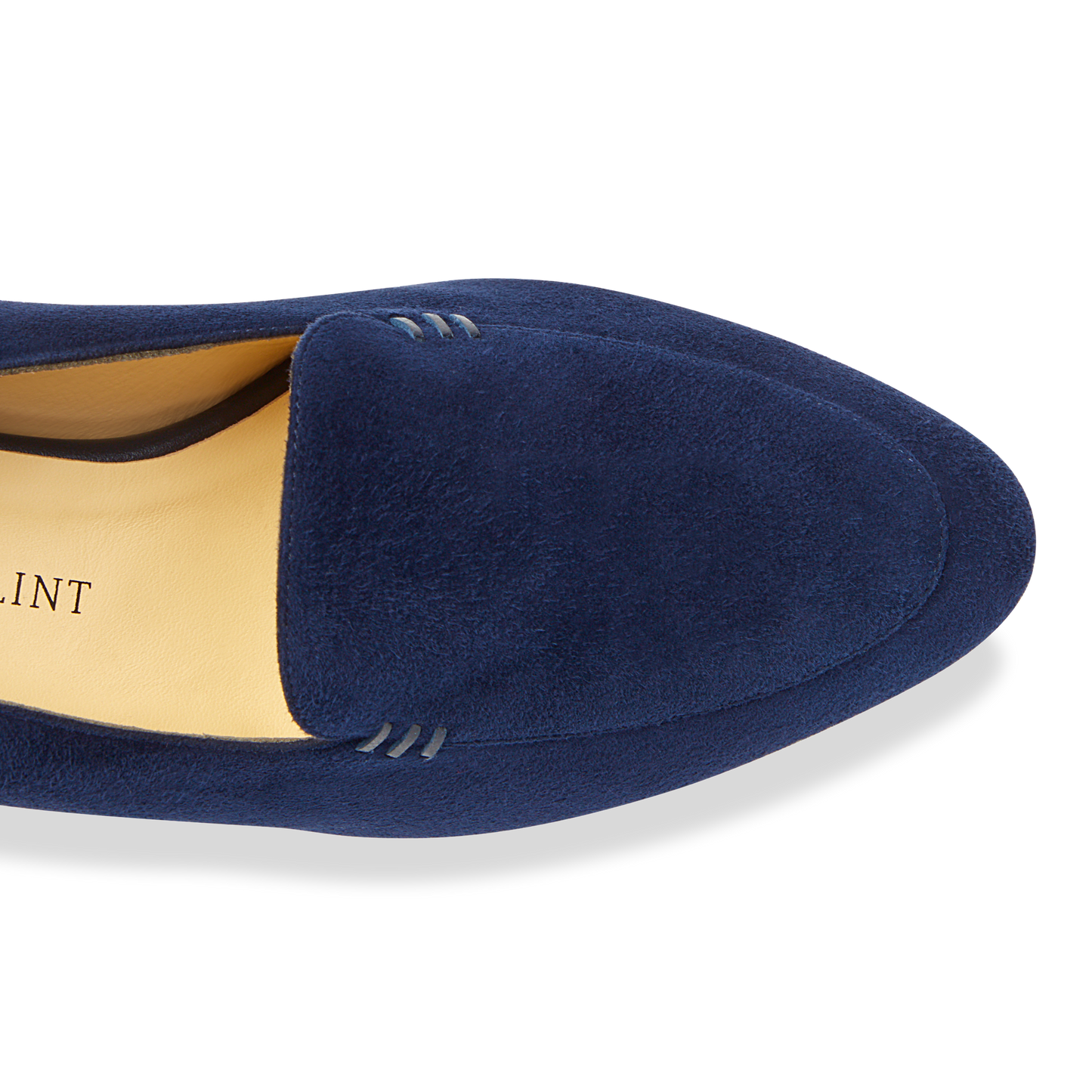 30mm Italian Made Rosie Flat in Navy Suede