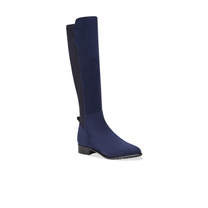 Perfect Stretch Boot in Water-Resistant Navy Suede